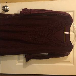 Burgundy lace dress